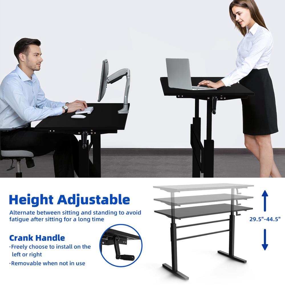 Standing Desk Height Adjustable Sit to Stand Workstation w/Crank Handle HW65655