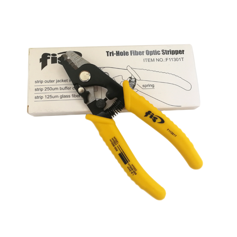 F11301T FIS Tri-Hole Fiber Optic Stripper Miller Wire stripperF11301T Miller clamp Fiber stripping pliers Free shipping