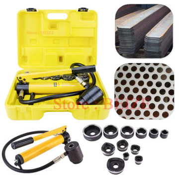 8Ton 6 Dies Hydraulic Knockout Punch Electrical Conduit Hole Cutter Set Tool Kit SYK-8B