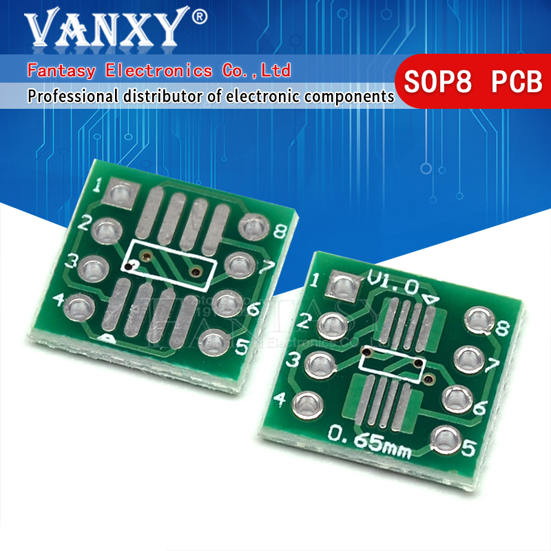 20PCS TSSOP8 SSOP8 SOP8 to DIP8 PCB SOP-8 SOP Transfer Board DIP Pin Board Pitch Adapter