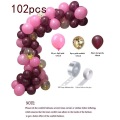 102pcs Balloons Pink Gold Confetti Balloon Garland Arch Party Baby Shower Burgundy Gold Wedding Birthday Decorations