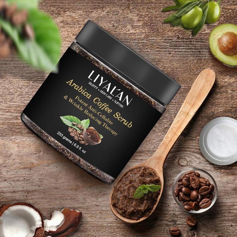 250g Arabica Coffee Body Scrub Cream Dead Sea Salt For Exfoliating Whitening Moisturizing Anti Cellulite Treatment Acne