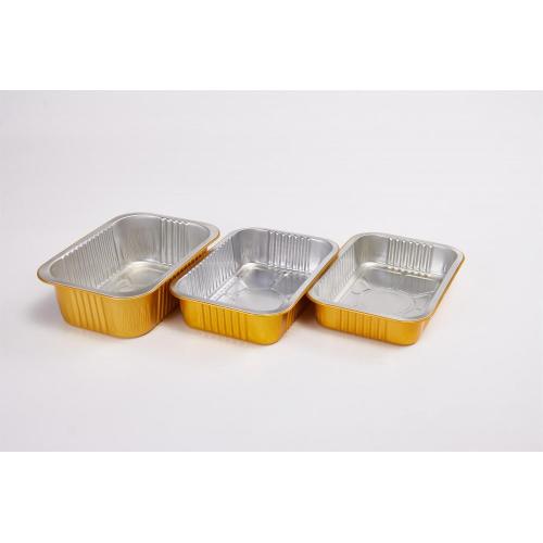 Suppliers for Rectangular Food Gold Color Aluminum Foil Food Container