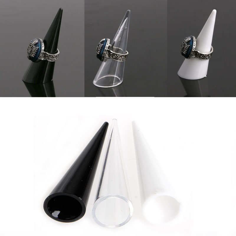 1Pc Plastic Finger Cone Fingertip Ring Stand Display Showcase Holder Storage