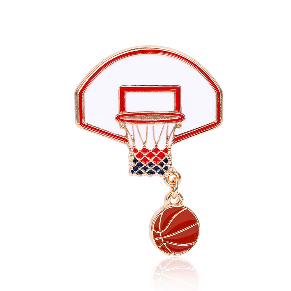 New Creative Cute Basketball Ball Frame Frame Brooch Badge Pin Fashion Jewelry Jewelry Denim Shirt Backpack Jewelry