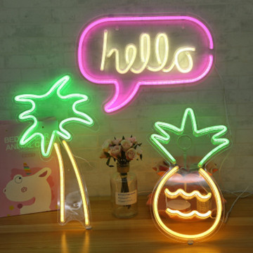 LED Neon Light with Panel Lights Sexy Sign Ice Cream Neon Yellow Cool Light Christmas Holiday Party Bar Shop Art Wall Decoration