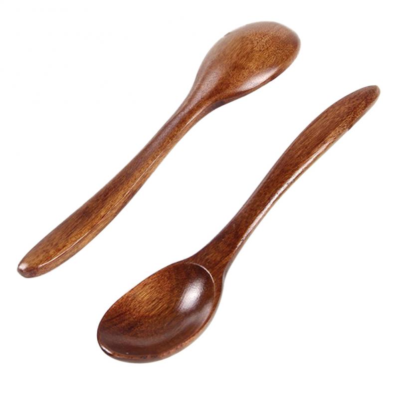 1pcs 18cm Natural Wood Environmental Tableware Cooking Honey Coffee Spoon Kitchen Tools
