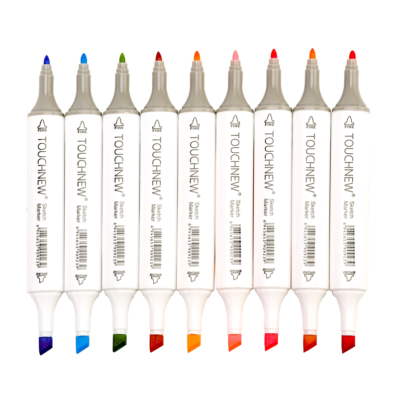 TOUCHNEW 30/40/60/80Color Art Marker Set Dual Tips Alcohol Based Markers for Artisr Drawing Design Marker Pen Supplies