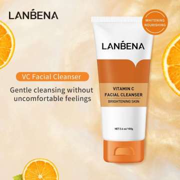 LANBENA Vitamin C Facial Cleanser Natural Extracts Moisturizing Oil Control Whitening Cleansing Remove Impurities Skin Deep Care