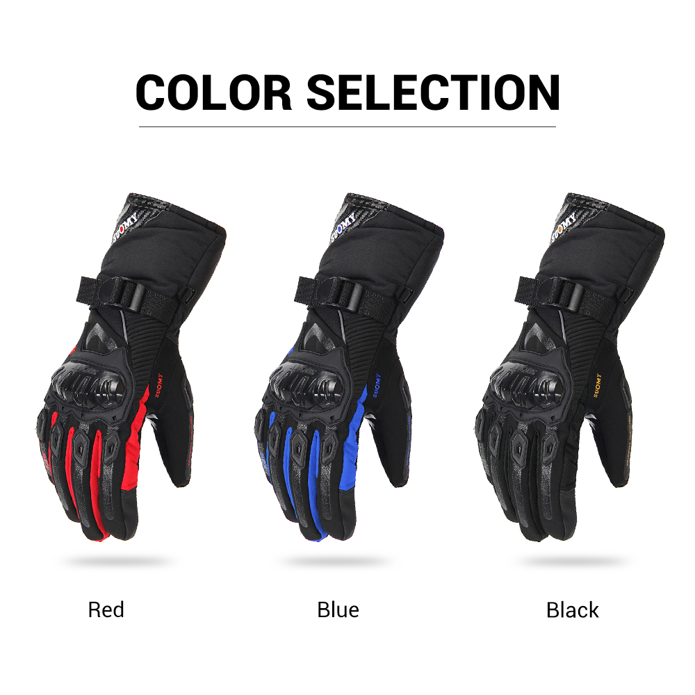 SUOMY Winter Motorcycle Gloves Waterproof Gant Moto Keep Warm Men Moto Gloves Touch Screen Guantes Motorbike Riding Gloves