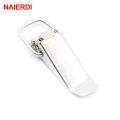 NAIERDI-J105 Cabinet Box Locks Spring Loaded Latch Catch Toggle 27*63 Iron Hasps For Sliding Door Window Furniture Hardware