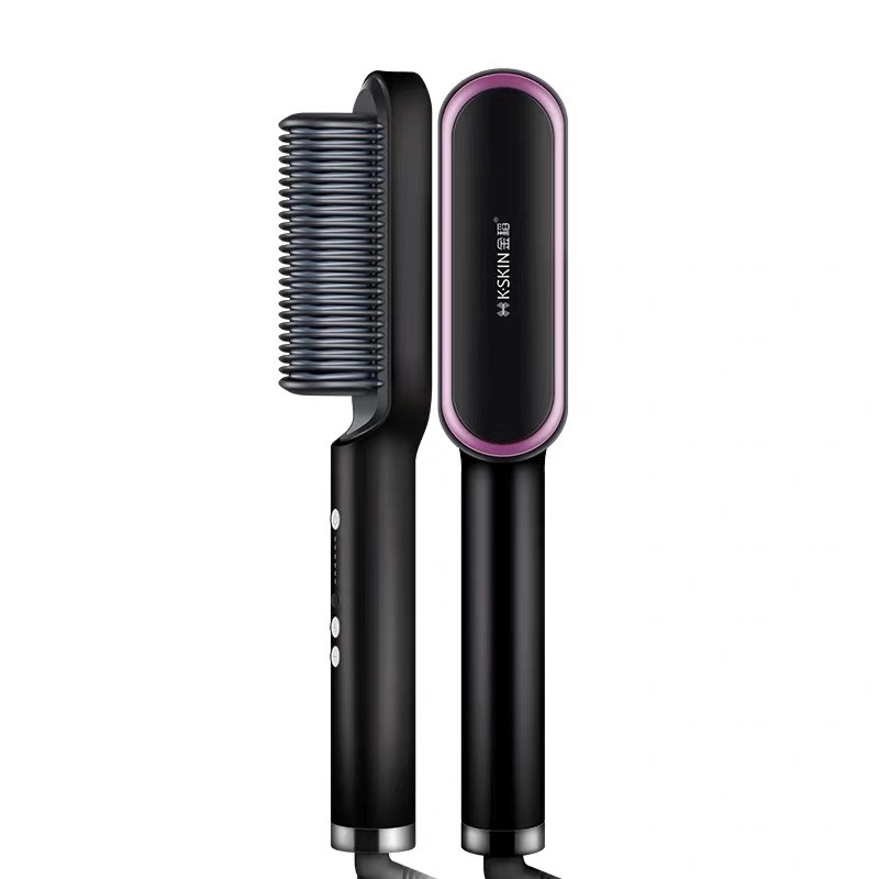 New PTC Heating Hair Straightener Brush Hair Electric Hair Comb Brush Ceramic Straight Curler Styling Tool