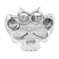 Silver Color Knuckles Boxing Glove Skull Ring Stainless Steel Jewelry Fashion Motor Biker Men Women Ring Wholesale SWR0417A