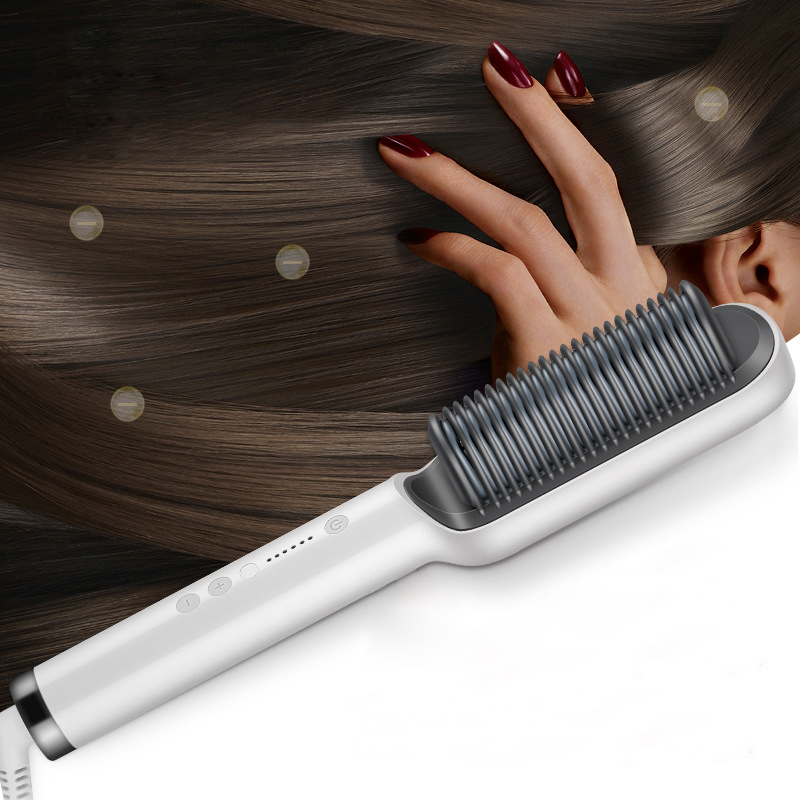 New PTC Heating Hair Straightener Brush Hair Electric Hair Comb Brush Ceramic Straight Curler Styling Tool