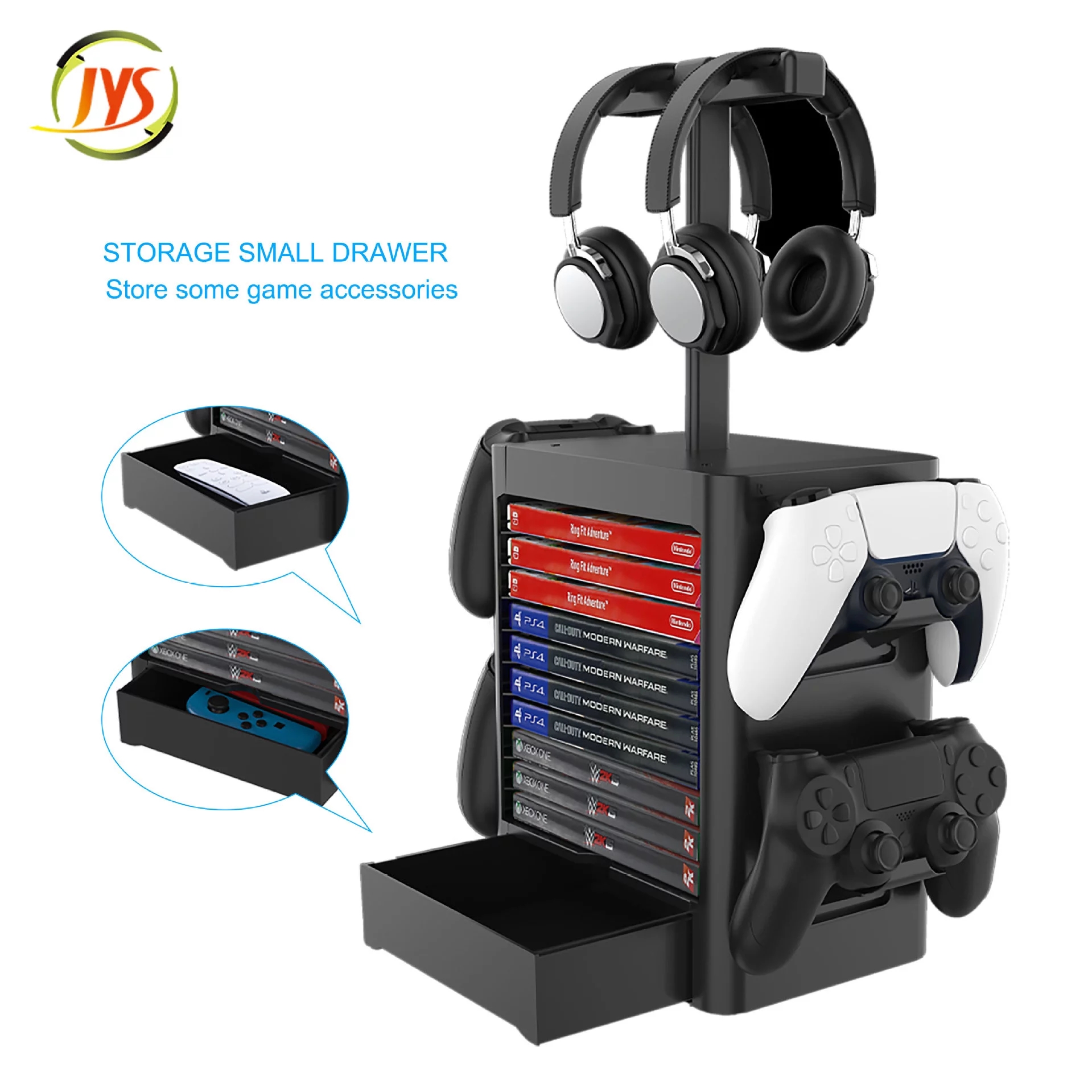 Multifunctional Game Storage Tower For PS5 PS4 Controller CD Disc Headphone Holder For Xbox Series Nintend Switch Game Disk Rack