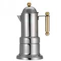 Stainless Steel Moka Pot Stovetop Espresso Geyser Coffee Maker with Safety Valve 4 Cups Geyser Coffee Maker