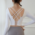 Quick Dry Backless Gym Seamless Sports Top T Shirt Women Long Sleeve Solid Yoga Shirt Running Fitness Gym Shirts Yoga Tops