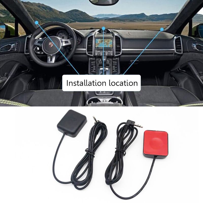 Car DVR Recorder GPS Navigation Accessories External Antenna Module 3.5mm Plug Black