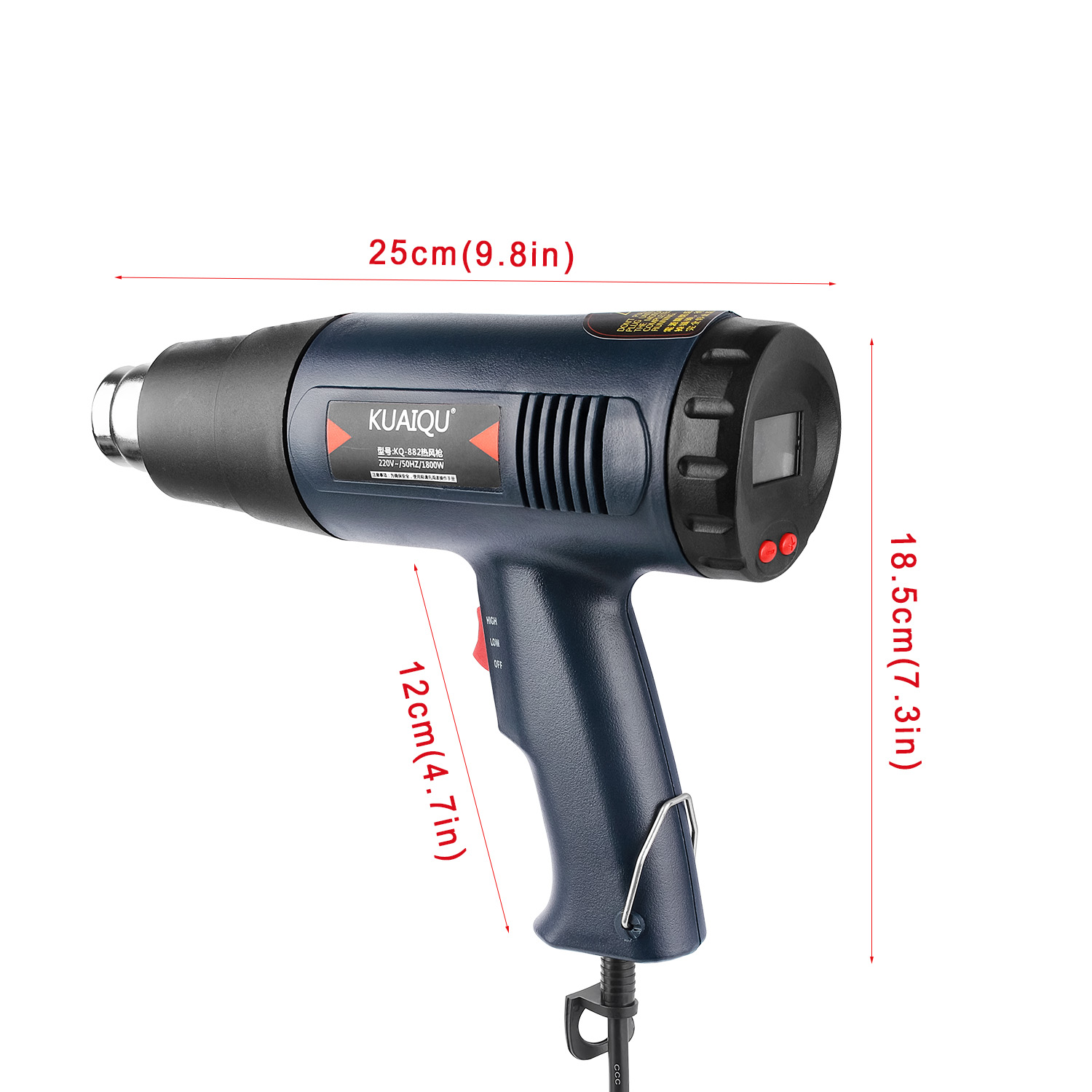 882 Electric Digital Display Hot Air Gun Temperature-controlled Building Hair dryer Heat gun Soldering Tools Adjustable+3Nozzle
