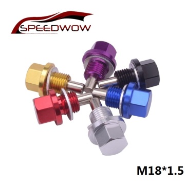 SPEEDWOW M18*1.5 Magnetic Oil Sump Nut Drain Oil Plug Screw Oil Drain Engine Nut