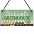 Meijiafei Grandad's Greenhouse Hanging Plaque Garden Shed SummerHouse Sign Dad Fathers Day Sign 10" X 5"