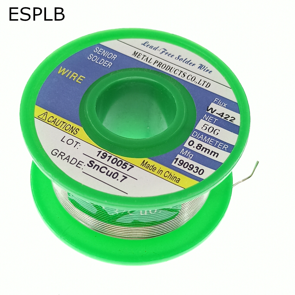 ESPLB 0.6/0.8/1.0/1.2/1.5/2.0mm Lead Free Solder Wire Tin 50G Rosin Core Solder Sn99.3 Cu0.7 Welding Soldering Iron