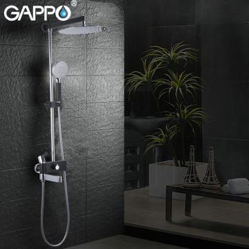 GAPPO sanitary ware Suite luxury bathroom showers chrome polished and black shower faucets wall mounted massage shower head