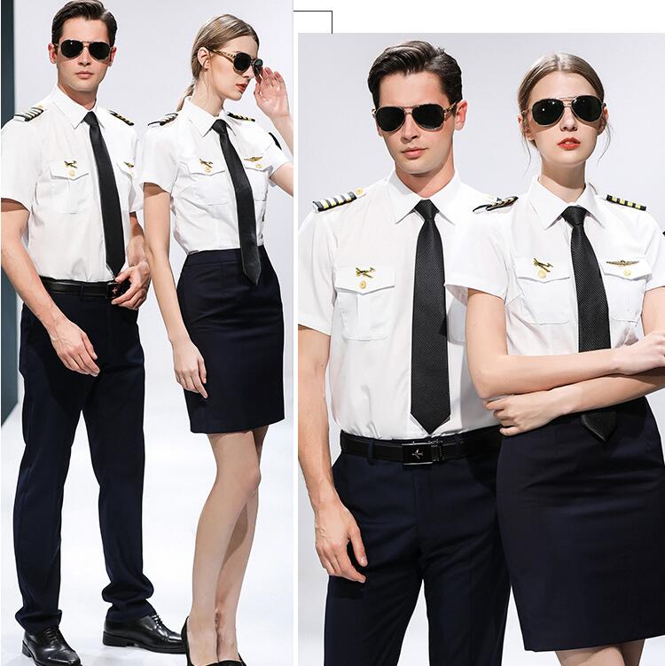Hotel KTV Bar Waiter Workwear Cosplay Short sleeve Summer Clothing AirLine Captain Stewardess Standard Suits Student Uniform