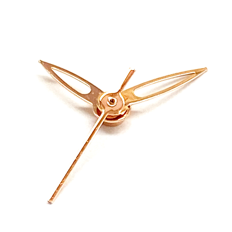 Rosegold leaf cutout watch hands