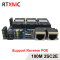 3SC2E Reverse POE 100M Fast Erhetnet 10/100M Ethernet Switch 3 Fiber Port SC 25KM2UTP RJ45 FiberOptical Switch PCBA with Adapter