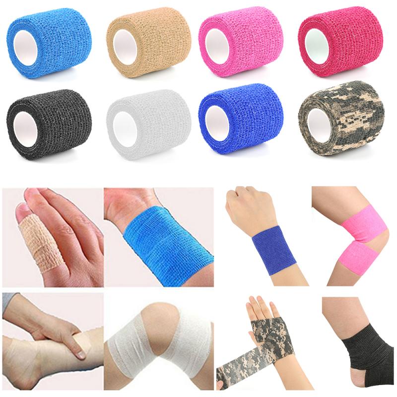 Multi-size Self Adhesive Elastic Bandage colorful Sport Tape Elastoplast Emergency Muscle Tape First Aid Tool For Knee Support
