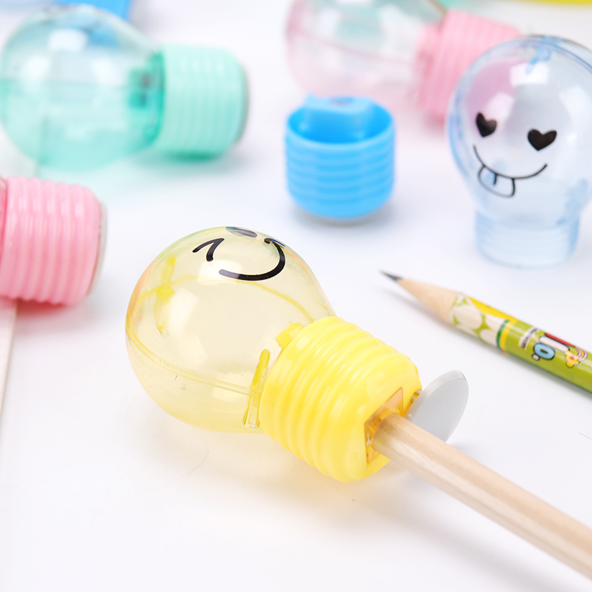 1PC Fashion Creative Kawaii Pencil Sharpener Bulb Style Plastic Students Stationery School Supplies Gift Pencil Sharpener