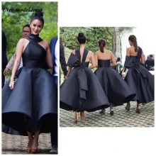 Lovely Ankle Length Bridesmaid Dresses 2021 Backless Big Bow Short Black Pink Maid of Honor Wedding Guest Party Gowns Plus Size