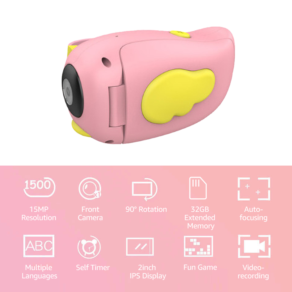 Digital Kids Camcorder Children Video Camera Toy with 2.0" TFT Screen 15M Pixel Auto-focusing for children birthday Gift