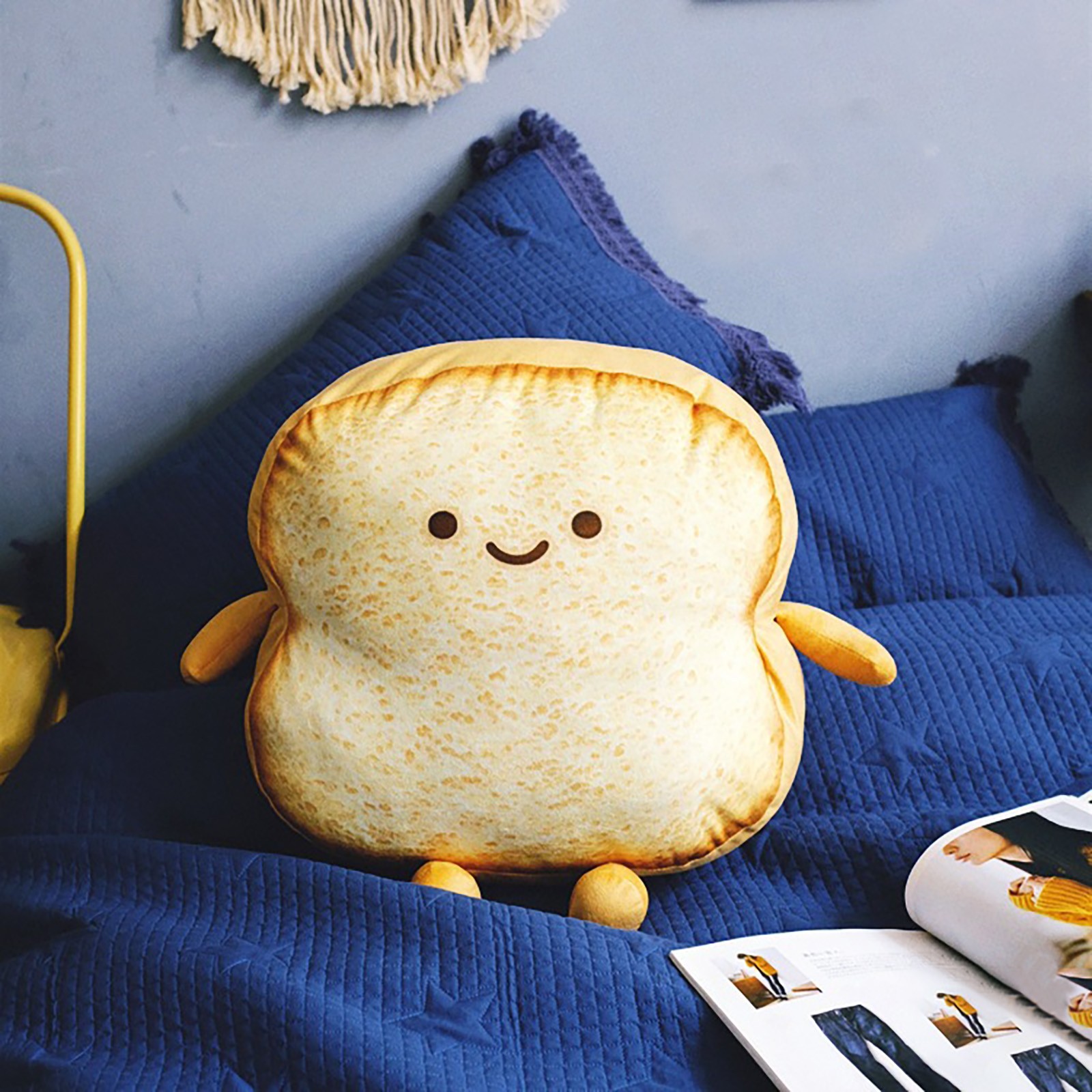 Cartoon Bread Slice Pillow Lovely Stuffed Toast Doll Kids Toys For Children Adult Gift Home Bedroom Decoration Car Waist Cushion