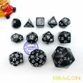 Bescon Polyhedral Dice 50-sided Gaming Dice, D50 die, D50 dice, 50 Sides Dice, 50 Sided Cube of Black Color