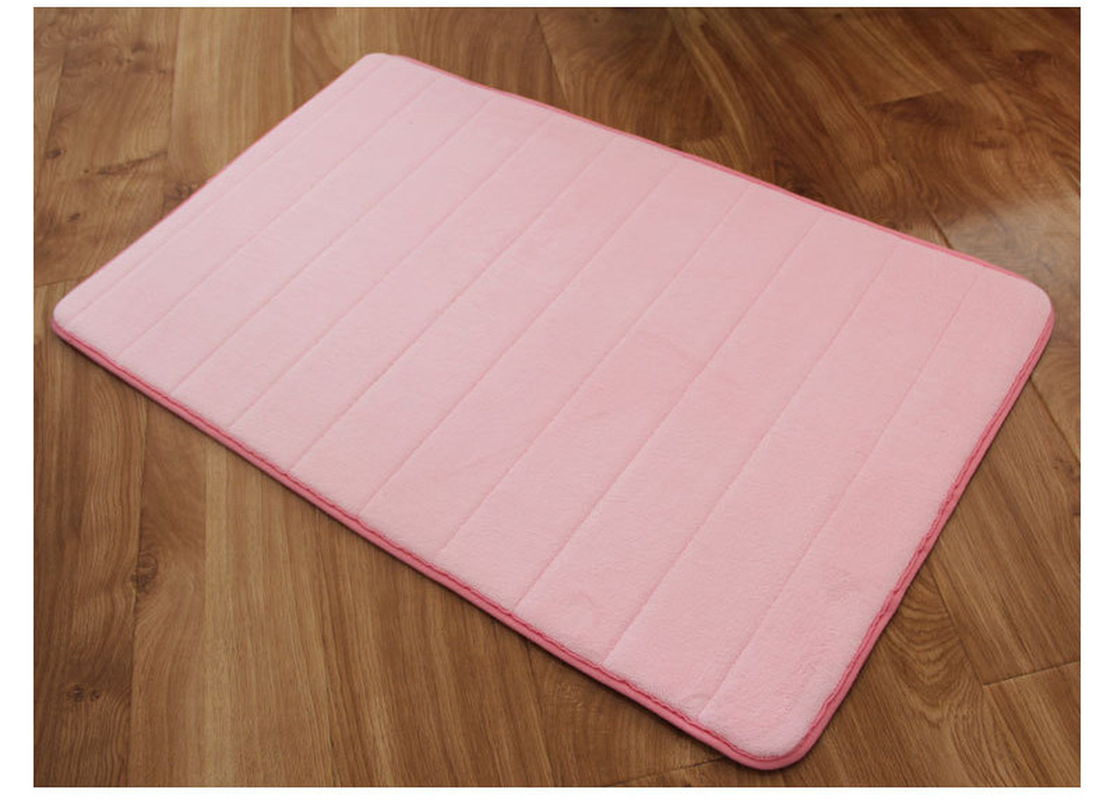 1pc Home Coral Fleece Bathroom Mat Non-slip Memory Foam Rug Soft Floor Carpet Super Absorbent Washable 40 x 60cm