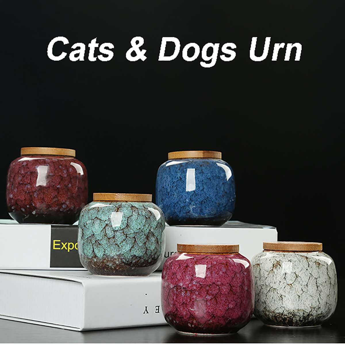 Urns Pets Dog Cat Birds Mouse Cremation Ashes Urn Keepsake Casket Columbarium Pets Memorials Ceramics Glaze with Lid 8*7.2CM