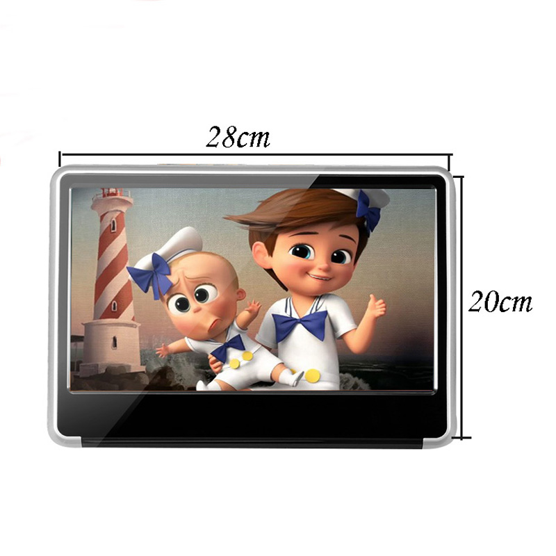 Cemicen 11.6 Inch Silver Car Headrest Monitor HD 1080P Video Digital IPS Touch Button Car DVD Player with HDMI/FM/IR/USB/SD/Game