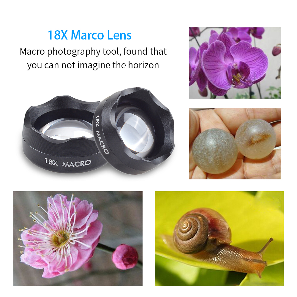 APEXEL 18X Macro Lens Professional Super Macro Mobile Phone Camera Lenses for iPhone Samsung Xiaomi HTC with Universal Clip