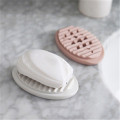 Pokich Silica gel hollowed Home Traveling Drain Toilet Lid Bathroom Case Double Soap Holder Storage Soap Box Wash Soap Dish Home