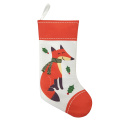 Printed Christmas stocking with winter woodland theme