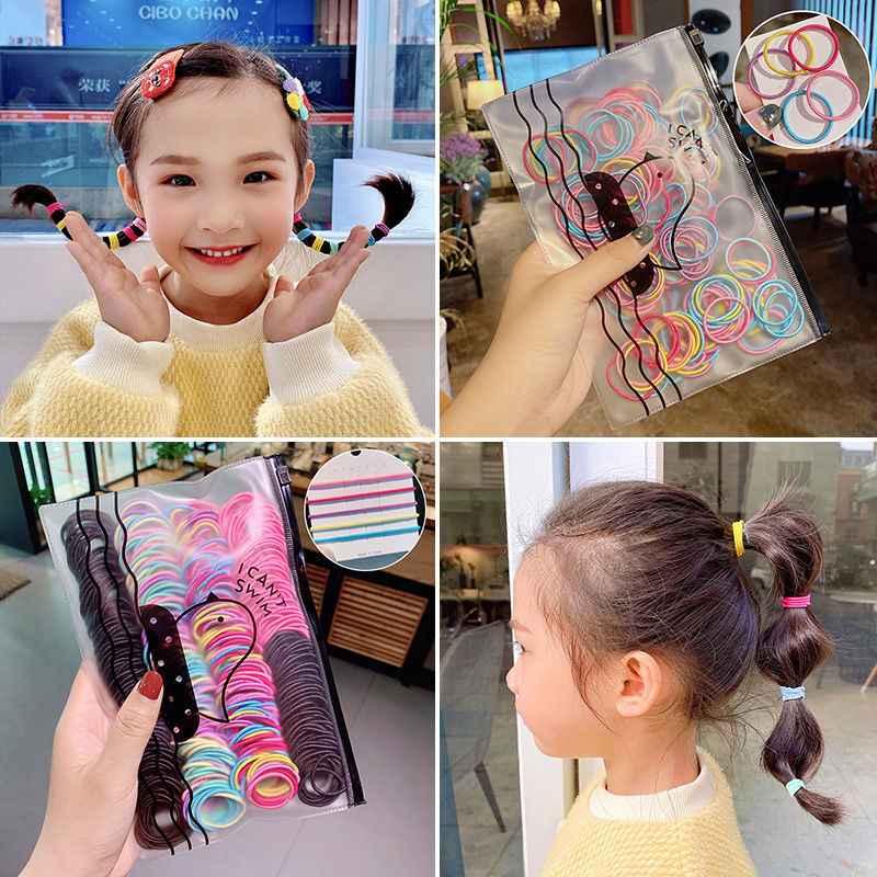 20/200/300/500pcs Nylon Small Elastic Hair Bands Cute Rubber Ponytail Holder Headband Children Colorful Hair Accessories