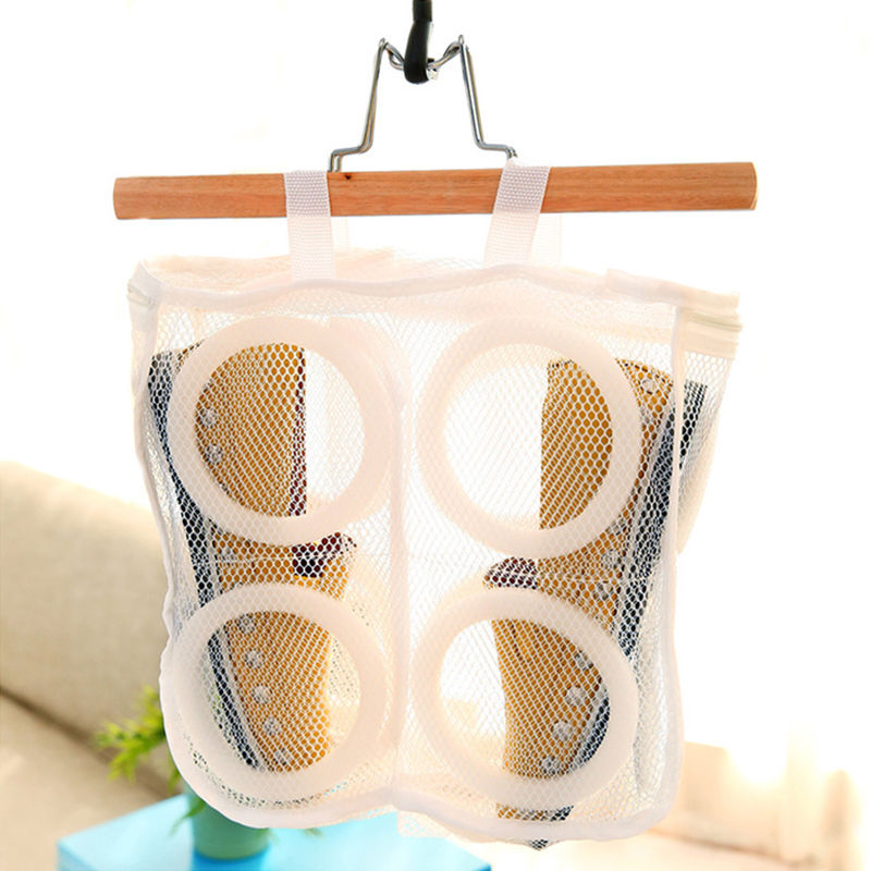 KECTTIO Nylon Laundry Basket Bags Shoes Support Storage Organizer Mesh Washing Dry Sneaker Bags Household Cleaning Tools