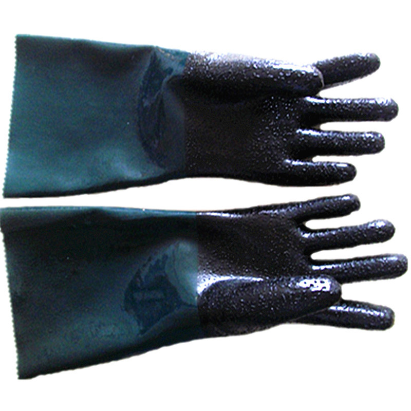48cm Length Sandblasting Gloves With O Ring Clamp For Sand Blasting Machine