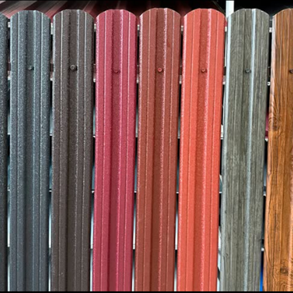grey wood color metal fence sheets