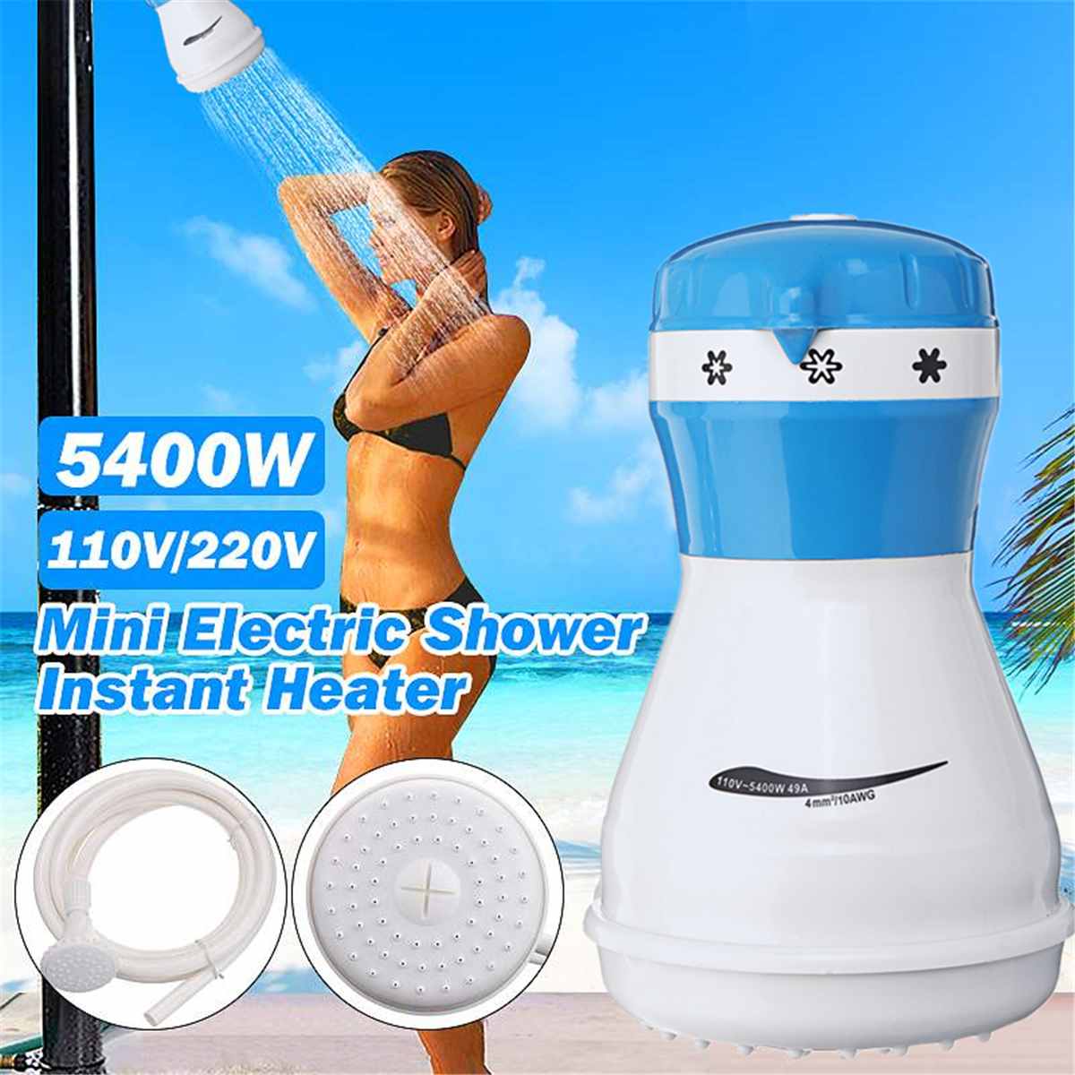 110V/220V Non impounding Heaters Electric Water Heating for Bath 5400W Electric Heaters With Shower Head Instant Water Heater