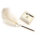 Feather Wedding Signature Pen Set Wedding Decor Supplies for Guest Book Wedding Signing Pen with Pen Holder Party Supplies A35