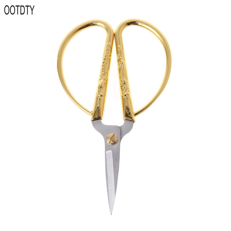 OOTDTY New Gold Dragon Phoenix Bonsai Scissors Wedding Shears Home Office Cutting Tool