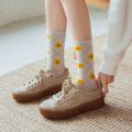 2 Pairs/Pack 2020 New Autumn Vintage Flower Women Socks Cotton Crew Cut Socks Women Winter Size 35-39